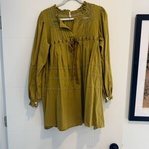 Free People green mini dress
